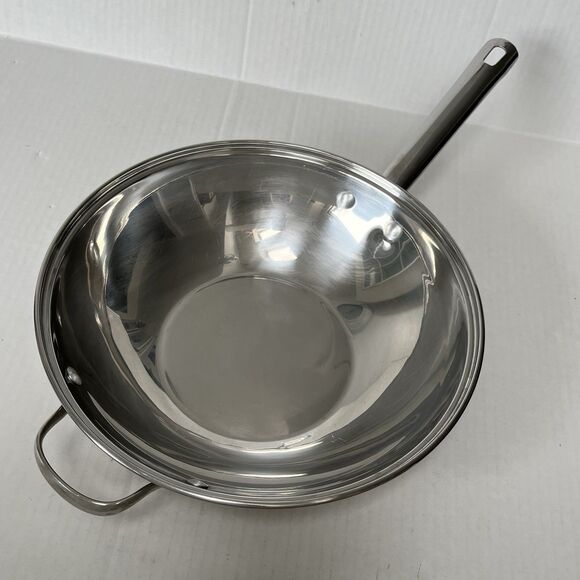 Wolfgang Puck Cookware 12" Chef Wok Pan 18-10 Non-Stick Stainless Steel 0408 - Picture 1 of 12